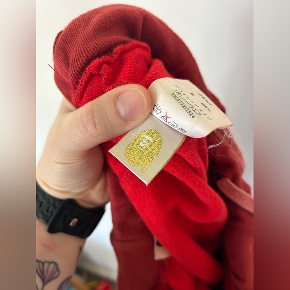 BAPE (A BATHING APE) Red Camo Sweatpants Medium - Picture 12 of 13